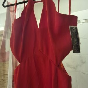 Aqua Vibrant Red Prom Dress